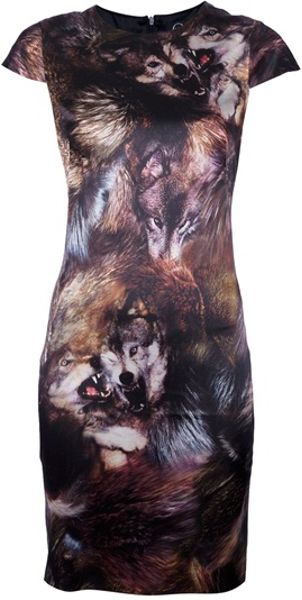 Mcq By Alexander Mcqueen Print Dress in Brown - Lyst