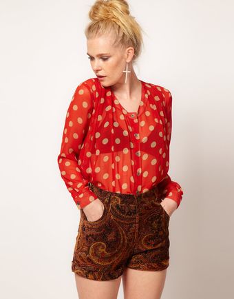 Mink Pink Double Take Polka Dot Chiffon Shirt - Lyst