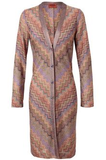 Missoni Long Zigzag Knit Cardigan - Lyst