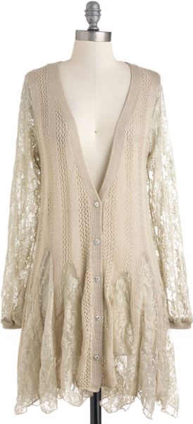 Modcloth Good As Gossamer Cardigan in Beige (natural) - Lyst