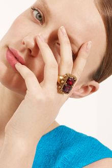 Oscar de la Renta Faceted Stone Ring - Lyst