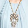 Oscar De La Renta Baroque Jeweled Brooch Necklace in Gold (white) - Lyst