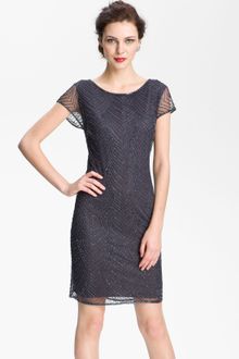 Pisarro Nights Beaded Overlay Silk Chiffon Dress - Lyst