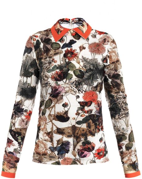 Preen Kara Mothprint Jersey Top in Multicolor (multi) - Lyst