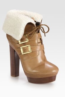 Rachel Zoe Piper Leather and Shearling Laceup Ankle Boots - Lyst