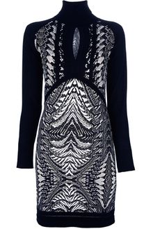 Roberto Cavalli Aztec Print Long Sleeved Dress - Lyst