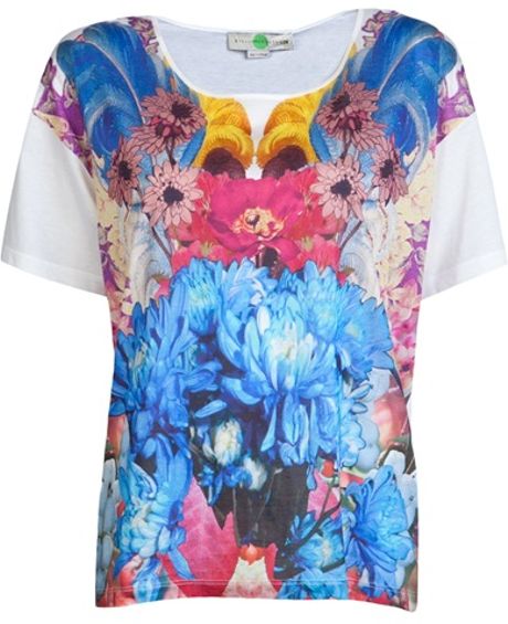 Stella Mccartney Flower Collage Tshirt in Multicolor (white) - Lyst