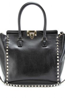 Valentino Rockstud Small Leather Tote - Lyst