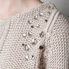 Zara Openwork Jumper with Diamante On Shoulders in Beige (pink) - Lyst