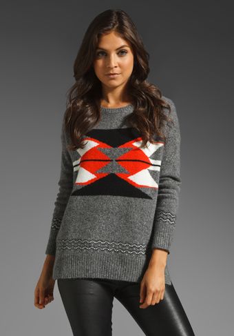 Autumn Cashmere Southwest Boatneck Sweater - Lyst