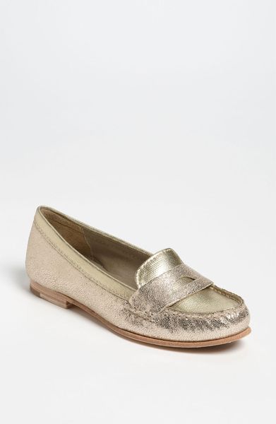 Cole Haan Air Sloane Patent Leather Loafer in Gold (platino white)