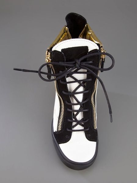 giuseppe zanotti white wedge sneakers