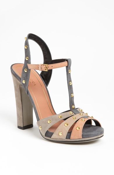 Gucci Jacquelyne Sandal in Gray (beige/ tan) - Lyst