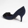 Gucci Velvet Bow Pump in Black (midnight blue) - Lyst