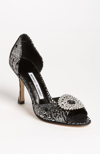 Manolo Blahnik Sedaraby Open Toe Dorsay Pump - Lyst