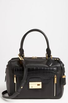 Michael Kors Gia Embossed Leather Satchel - Lyst