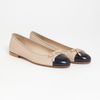 Prada Bow Ballerina Flat in Beige (nude/ black) - Lyst