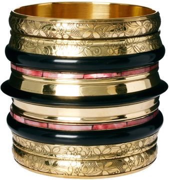 River Island Gold Multi Stack Effect Bangle - Lyst