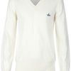 Vivienne Westwood Vneck Knit Sweater in White for Men (cream) - Lyst