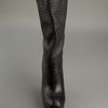 Yves Saint Laurent Textured Knee Length Boot in Black - Lyst