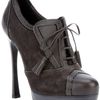 Yves Saint Laurent Laceup Pump in Gray (grey) - Lyst