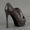 Yves Saint Laurent Laceup Pump in Gray (grey) - Lyst
