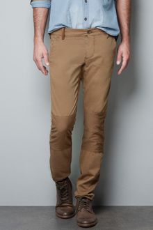 Zara Dyed Trousers with Knee Patches - Lyst