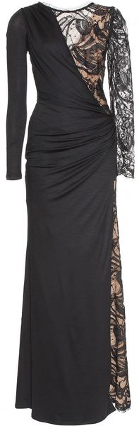 Emilio Pucci Lace Overlay Gown in Black - Lyst