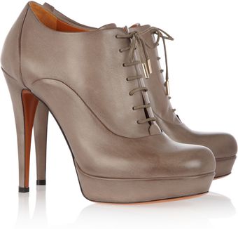 Gucci Laceup Leather Ankle Boots - Lyst