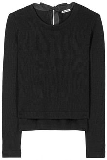 Miu Miu Cropped Cashmere Pullover - Lyst