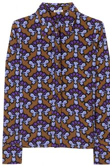 Miu Miu Printed Silk Blouse - Lyst