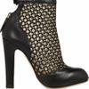 Valentino Studded Leather and Mesh Ankle Boots in Black - Lyst