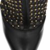 Valentino Studded Leather and Mesh Ankle Boots in Black - Lyst