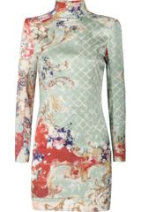 Balmain Printed Silk-sateen Dress