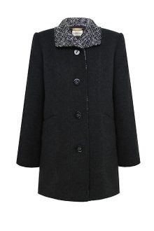 Eastex Tweed Trim Funnel Coat - Lyst