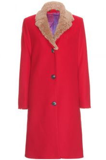 Acne Cassidy Wooltwill Coat with Lambswool Collar - Lyst