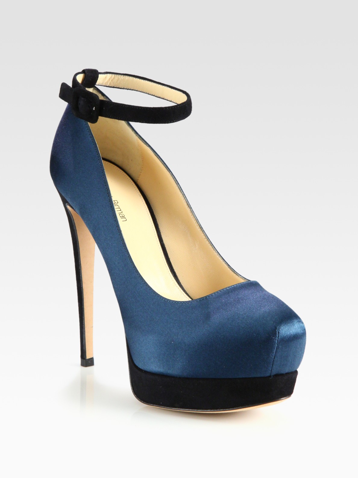 blue pumps with strap