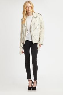 Blk Dnm Leather Motorcycle Jacket - Lyst