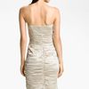Calvin Klein Ruched Satin Sheath Dress in Beige (putty) - Lyst