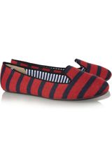 Charles Philip Shanghai Sheila Striped Wool Loafers