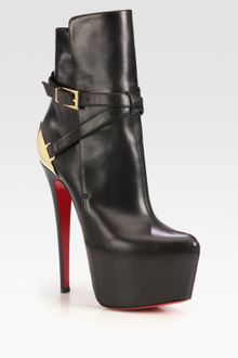 Christian Louboutin Equestria 160m Leather Platform Ankle Boots - Lyst