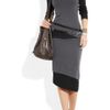 Donna Karan New York Woolblend Jersey Contrast Top in Gray (slate) - Lyst