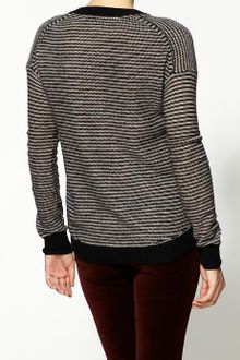 Enza Costa Cashmere Reverse Stripe Crew Sweater - Lyst