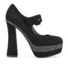 Miu Miu Glitter Platform Maryjanes in Black - Lyst