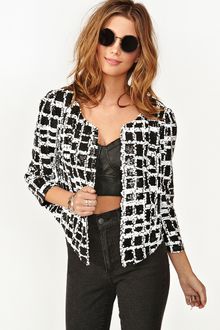 Nasty Gal In Check Sequin Jacket - Lyst