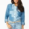 Nasty Gal Chambray Block Shirt in Blue (chambray) - Lyst