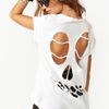 Nasty Gal Slashed Skull Tee in White - Lyst