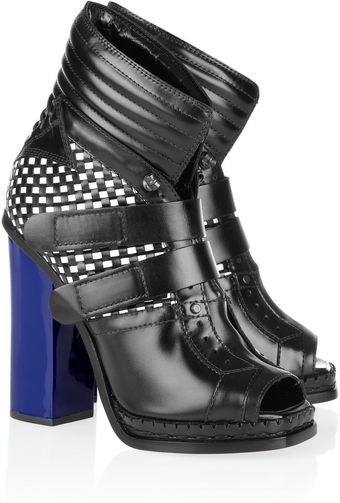 Proenza Schouler Wovenpaneled Leather Ankle Boots - Lyst