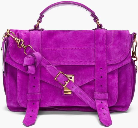 Proenza Schouler Ps1 Medium Purple Suede Satchel in Purple - Lyst