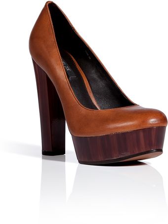 Rachel Zoe Luggage Brushed Leather Leila Platform Pumps - Lyst